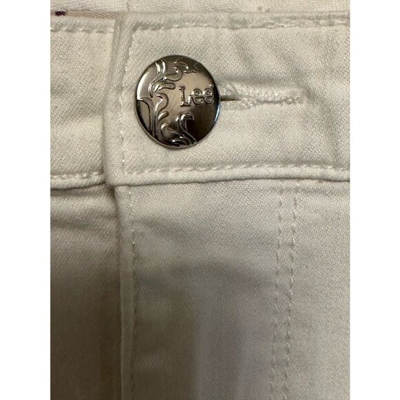 Lee Slender Secret Lower On The Waist Women's Size 14 Medium White Shorts - Picture 6 of 9